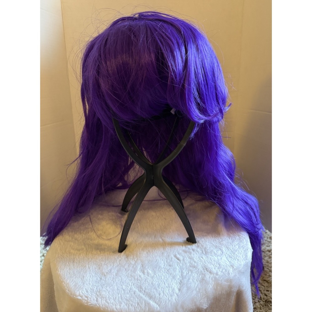 24 Inch Long Purple Wavy Synthetic Cosplay Wig Fake Hairpieces for Women